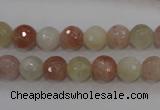 CMS871 15.5 inches 8mm faceted round moonstone gemstone beads