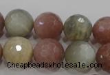 CMS874 15.5 inches 14mm faceted round moonstone gemstone beads