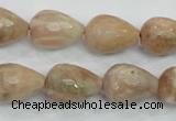 CMS91 15.5 inches 13*18mm faceted teardrop moonstone gemstone beads