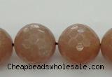 CMS946 15.5 inches 16mm faceted round A grade moonstone gemstone beads