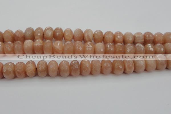 CMS952 15.5 inches 8*12mm faceted rondelle A grade moonstone beads