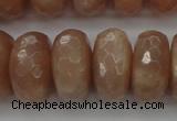 CMS953 15.5 inches 7*14mm faceted rondelle A grade moonstone beads