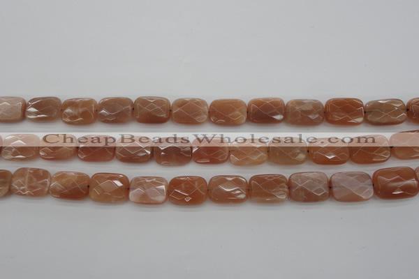 CMS971 15.5 inches 10*14mm faceted rectangle A grade moonstone beads