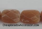 CMS973 15.5 inches 13*18mm faceted rectangle A grade moonstone beads