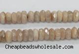 CMS98 15.5 inches 4*8mm faceted rondelle moonstone gemstone beads