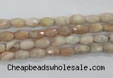 CMS99 15.5 inches 5*7mm faceted rice moonstone gemstone beads