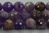 CNA1012 15.5 inches 8mm faceted round dogtooth amethyst beads