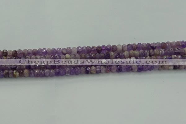 CNA1028 15.5 inches 4*6mm faceted rondelle dogtooth amethyst beads