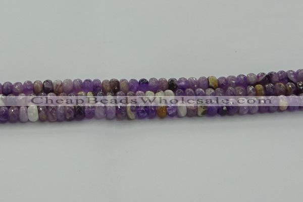 CNA1029 15.5 inches 5*8mm faceted rondelle dogtooth amethyst beads