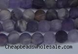 CNA1061 15.5 inches 6mm round matte dogtooth amethyst beads