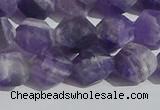 CNA1078 15.5 inches 10mm faceted nuggets matte dogtooth amethyst beads