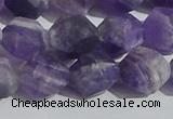 CNA1079 15.5 inches 12mm faceted nuggets matte dogtooth amethyst beads