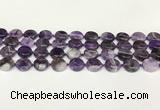 CNA1120 15.5 inches 14mm flat round dogtooth amethyst beads