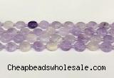 CNA1125 15.5 inches 14mm flat round natural lavender amethyst beads