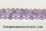 CNA1126 15.5 inches 14mm flat round natural lavender amethyst beads