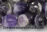 CNA1163 15.5 inches 10mm faceted round natural dogtooth amethyst beads