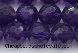 CNA1176 15.5 inches 8mm faceted round natural amethyst beads