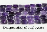 CNA1184 15.5 inches 10*14mm rectangle amethyst beads wholesale