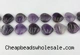 CNA1190 15.5 inches 20*20mm heart amethyst beads wholesale