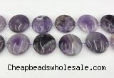 CNA1196 15.5 inches 40mm flat round amethyst beads wholesale