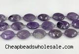 CNA1202 15.5 inches 18*25mm faceted oval amethyst beads