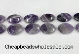 CNA1207 15.5 inches 20*30mm - 22*30mm faceted oval amethyst beads