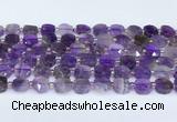 CNA1215 15.5 inches 10mm faceted square amethyst beads