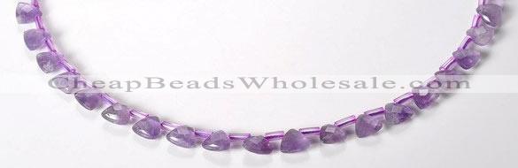 CNA21 8mm faceted triangle A- grade natural amethyst beads