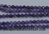 CNA250 15.5 inches 4mm faceted round natural amethyst beads