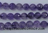 CNA252 15.5 inches 8mm faceted round natural amethyst beads