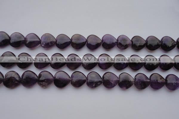 CNA298 15.5 inches 16*16mm heart natural amethyst gemstone beads