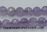 CNA311 15.5 inches 10mm faceted round natural lavender amethyst beads