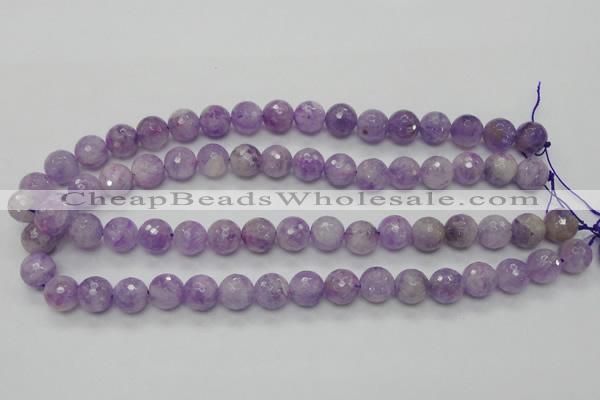 CNA312 15.5 inches 12mm faceted round natural lavender amethyst beads