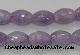 CNA315 15.5 inches 10*14mm faceted rice natural lavender amethyst beads