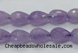 CNA317 15.5 inches 10*14mm faceted teardrop natural lavender amethyst beads