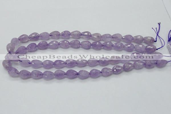 CNA317 15.5 inches 10*14mm faceted teardrop natural lavender amethyst beads