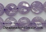 CNA324 15.5 inches 16mm faceted coin natural lavender amethyst beads