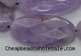 CNA335 15.5 inches 20*40mm faceted oval natural lavender amethyst beads