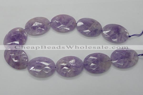 CNA336 15.5 inches 30*40mm faceted oval natural lavender amethyst beads