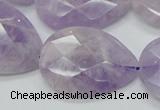 CNA337 22*30mm faceted teardrop natural lavender amethyst beads