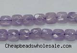 CNA339 15.5 inches 8*8mm faceted square natural lavender amethyst beads