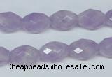 CNA429 10*14mm faceted rice natural lavender amethyst beads