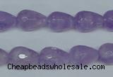 CNA430 10*14mm faceted teardrop natural lavender amethyst beads