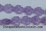 CNA434 15.5 inches 12mm carved flower natural lavender amethyst beads