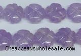 CNA435 15.5 inches 15mm carved flower natural lavender amethyst beads