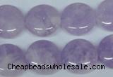 CNA436 15.5 inches 20mm flat round natural lavender amethyst beads