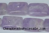 CNA442 15.5 inches 18*25mm rectangle natural lavender amethyst beads