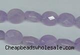 CNA454 15.5 inches 10*12mm faceted oval natural lavender amethyst beads