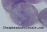 CNA460 15.5 inches 25*30mm faceted oval natural lavender amethyst beads