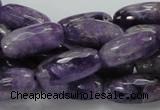 CNA52 15.5 inches 10*20mm faceted rice grade AB natural amethyst beads